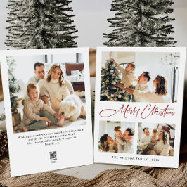 ミニマルエレガントリストクリスマスグリーティング4写真 シーズンカード