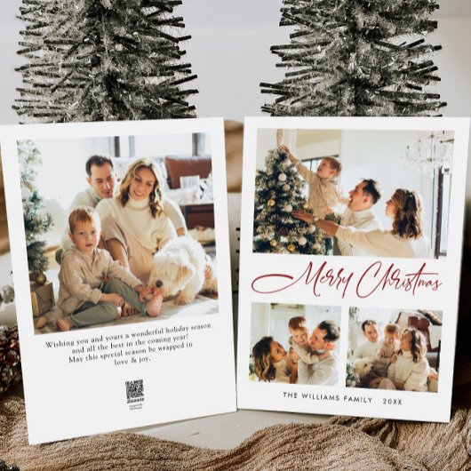 ミニマルエレガントリストクリスマスグリーティング4写真 シーズンカード