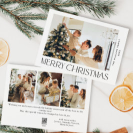 ミニマルエレガントリストクリスマスグリーティング4写真 シーズンカード