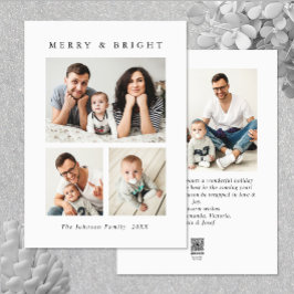 ミニマルエレガントリストクリスマスグリーティング4写真 シーズンカード