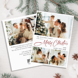 ミニマルエレガントリストクリスマスグリーティング4写真 シーズンカード