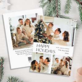 ミニマルエレガントリストクリスマスグリーティング4写真 シーズンカード