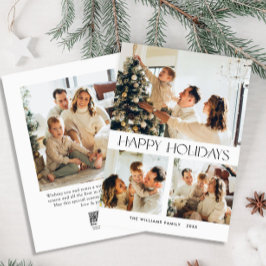 ミニマルエレガントリストクリスマスグリーティング4写真 シーズンカード