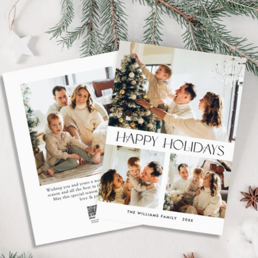 ミニマルエレガントリストクリスマスグリーティング4写真 シーズンカード