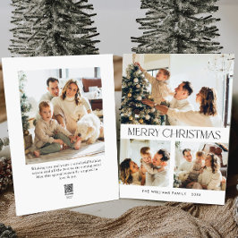 ミニマルエレガントリストクリスマスグリーティング4写真 シーズンカード