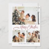ミニマルエレガントリストクリスマスグリーティング4写真 シーズンカード (正面)