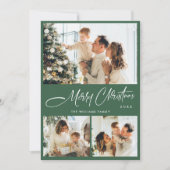 ミニマルエレガントリストクリスマスグリーティング4写真 シーズンカード (正面)