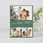 ミニマルエレガントリストクリスマスグリーティング4写真 シーズンカード (スタンド正面)