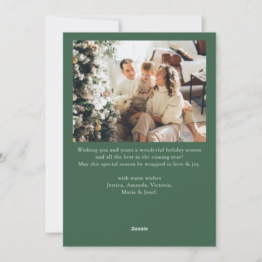 ミニマルエレガントリストクリスマスグリーティング4写真 シーズンカード (裏面)