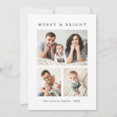 ミニマルエレガントリストクリスマスグリーティング4写真 シーズンカード (正面)