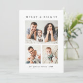 ミニマルエレガントリストクリスマスグリーティング4写真 シーズンカード (スタンド正面)