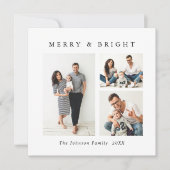 ミニマルエレガントリストクリスマスグリーティング4写真 シーズンカード (正面)