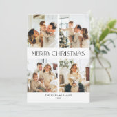 ミニマルエレガントリストクリスマスグリーティング4写真 シーズンカード (スタンド正面)