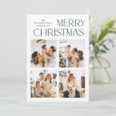 ミニマルエレガントリストクリスマスグリーティング4写真 シーズンカード (スタンド正面)