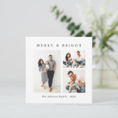 ミニマルエレガントリストクリスマスグリーティング4写真 シーズンカード (スタンド正面)