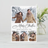 ミニマルエレガントリストクリスマスグリーティング5写真 シーズンカード (スタンド正面)