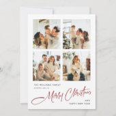ミニマルエレガントリストクリスマスグリーティング5写真 シーズンカード (正面)