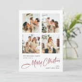 ミニマルエレガントリストクリスマスグリーティング5写真 シーズンカード (スタンド正面)