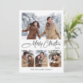 ミニマルエレガントリストクリスマスグリーティング5写真 シーズンカード (スタンド正面)