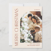 ミニマルエレガントリストクリスマスグリーティング5写真 シーズンカード (正面)