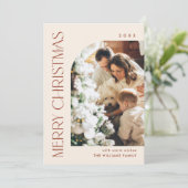 ミニマルエレガントリストクリスマスグリーティング5写真 シーズンカード (スタンド正面)