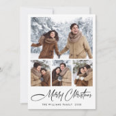 ミニマルエレガントリストクリスマスグリーティング5写真 シーズンカード (正面)