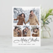 ミニマルエレガントリストクリスマスグリーティング5写真 シーズンカード (スタンド正面)