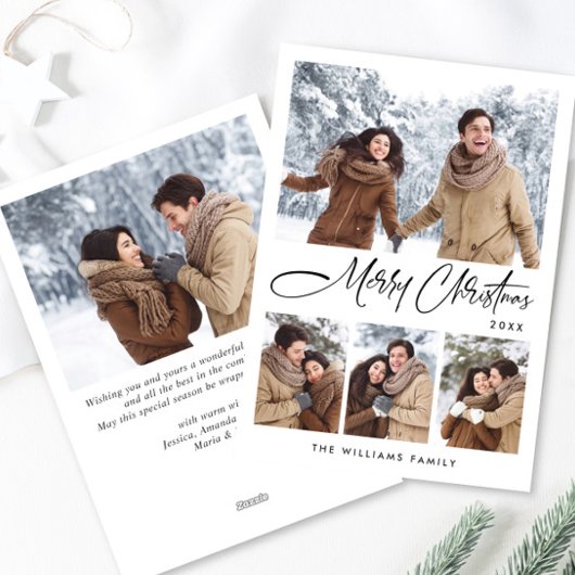 ミニマルエレガントリストクリスマスグリーティング5写真 シーズンカード