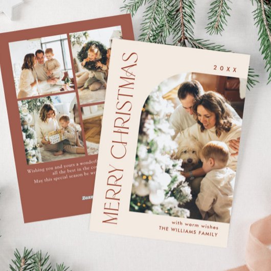 ミニマルエレガントリストクリスマスグリーティング5写真 シーズンカード