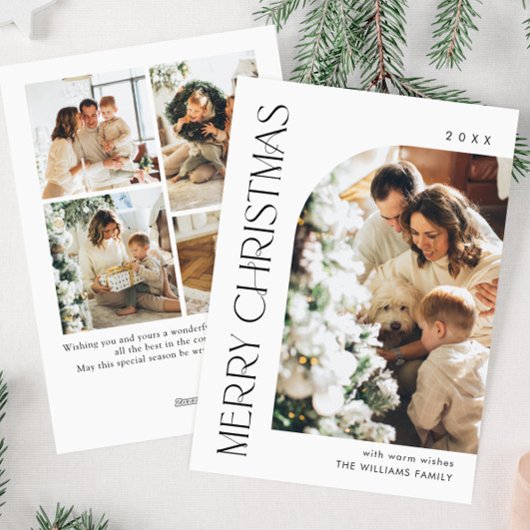 ミニマルエレガントリストクリスマスグリーティング5写真 シーズンカード