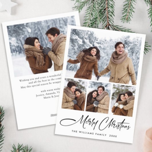 ミニマルエレガントリストクリスマスグリーティング5写真 シーズンカード