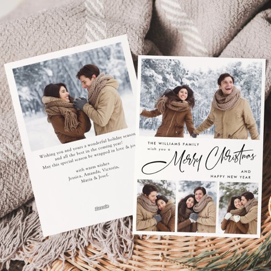 ミニマルエレガントリストクリスマスグリーティング5写真 シーズンカード