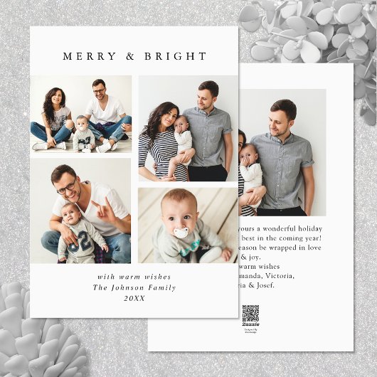 ミニマルエレガントリストクリスマスグリーティング5写真 シーズンカード