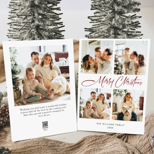 ミニマルエレガントリストクリスマスグリーティング5写真 シーズンカード