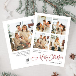 ミニマルエレガントリストクリスマスグリーティング5写真 シーズンカード