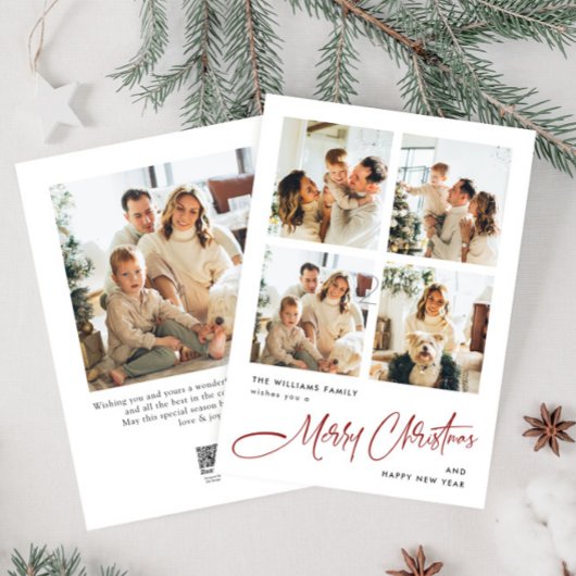 ミニマルエレガントリストクリスマスグリーティング5写真 シーズンカード