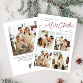 ミニマルエレガントリストクリスマスグリーティング5写真 シーズンカード