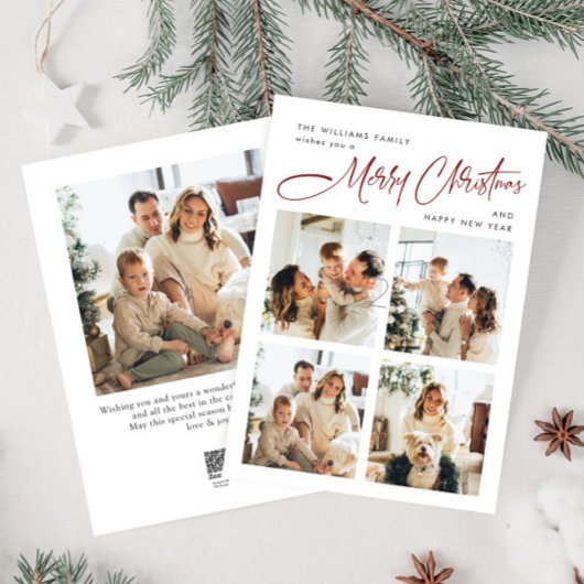 ミニマルエレガントリストクリスマスグリーティング5写真 シーズンカード