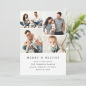 ミニマルエレガントリストクリスマスグリーティング5写真 シーズンカード (スタンド正面)