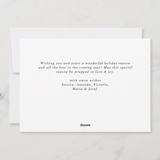 ミニマルエレガントリストクリスマスグリーティング5写真 シーズンカード (裏面)