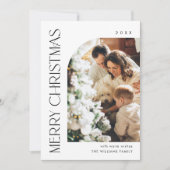 ミニマルエレガントリストクリスマスグリーティング5写真 シーズンカード (正面)