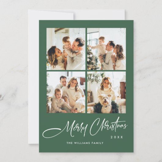 ミニマルエレガントリストクリスマスグリーティング5写真 シーズンカード (正面)