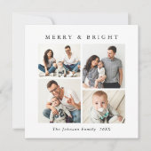 ミニマルエレガントリストクリスマスグリーティング5写真 シーズンカード (正面)
