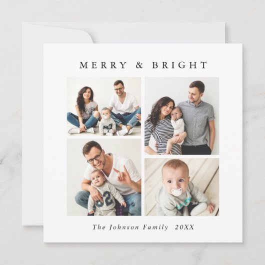 ミニマルエレガントリストクリスマスグリーティング5写真 シーズンカード (正面)