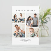 ミニマルエレガントリストクリスマスグリーティング5写真 シーズンカード (スタンド正面)