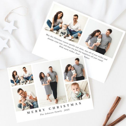 ミニマルエレガントリストクリスマスグリーティング7写真 シーズンカード