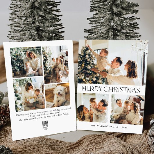 ミニマルエレガントリストクリスマスグリーティング7写真 シーズンカード