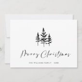 ミニマルエレガントリストクリスマスグリーティングQRコード シーズンカード (正面)