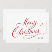 ミニマルエレガントリストクリスマスグリーティングQRコード シーズンカード (正面/裏面)