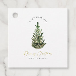 ミニマルエレガントリストクリスマスツリーのクリスマスプレゼント フェイバータグ